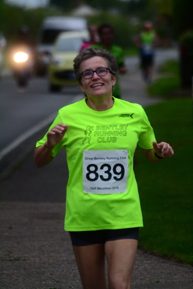 Bev Shortley on her way to a new PB!