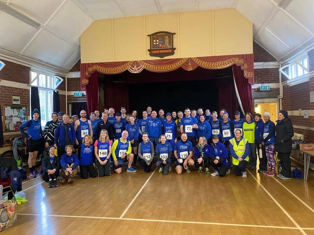 Great Bentley runners at the start of our inter club road race.